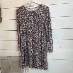 Stylish Black and White Leopard Print Dress